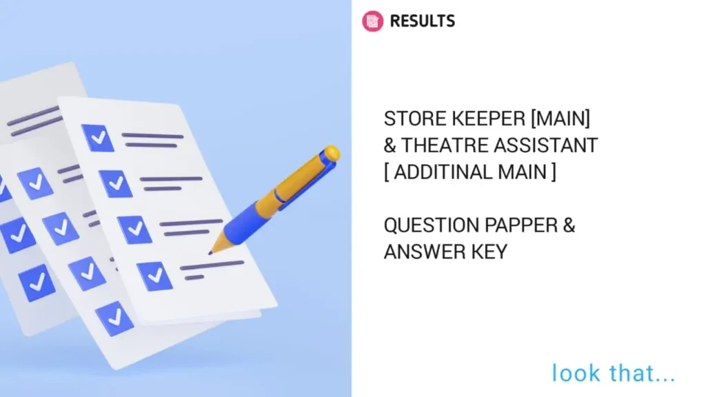 store keeper [main] & theatre assistant [ additinal main ]